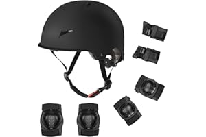 SELFLOVE Casque Enfant Vélo Kit de Protection Roller Enfant Casque Ajustable Coudières Genouillère Protège-Poignets Ensemble de Protection Enfant Sport Skateboard Velo Roller Patin Trottinette…