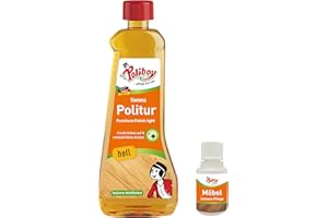 ‎POLIBOY ... PFLEGT WIE NEU POLIBOY fixneu Politur hell - Möbelpolitur für helle lackierte Hölzer - farbauffrischende Holzpolitur - 500ml - Mit Produkt-Probe