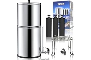 BAYTIZ ® Purificateur d'Eau à Gravité 8.5 Litres - Filtre à eau Robinet & Pluie au Charbon Actif compatible Berkey - Fontaine à Eau Filtrante Camping & Survie Distributeur Filtres Cuve British Water