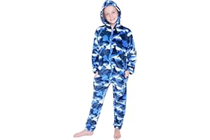 CityComfort Onesies for Boys, Fluffy Fleece Pyjamas for Kids and Teenage Boys Girls, Gaming Onesie, Camo Onesie, Warm Winter Kids PJs 7-14 Years