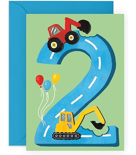 Carte Enfant Train Vapeur Carte Anniversaire 2 Ans Train à Vapeur - 145x145mm - Garçon Fille Carte UK écologique