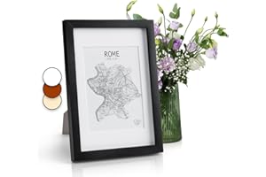 Casa Chic Bilderrahmen mit Passepartout, 32x24 cm Bilderrahmen für Urkunde & Collage, Bilderrahmen A4, Fotorahmen Stehend/Wandmontage, Rahmen für Vertikaler/Horizontaler Gebrauch, Holz Bilderrahmen