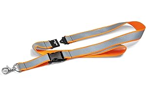 Durable 869209 Safety Lanyard Reflective, with Carabiner and Safety Lock, 1 Piece, Orange