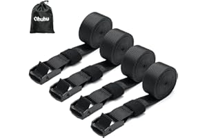 Ohuhu Tie Down Straps 4 Pack, Heavy Duty Tensioning Belts, 2.5m Adjustable Lashing Straps Cargo Straps 250kg Loading Capacity for Motorcycle, Cargo, Trucks, Trailer, Luggage, Quick Release