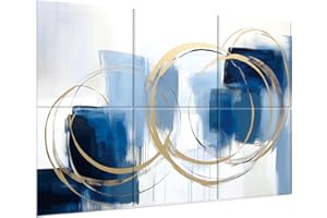 Jber - Panneaux acoustiques d’art, lot de 6, grands tableaux autocollants pour décoration murale, panneaux insonorisants pour studio d’enregistrement, salon, salle de bain, 180 x 120 cm