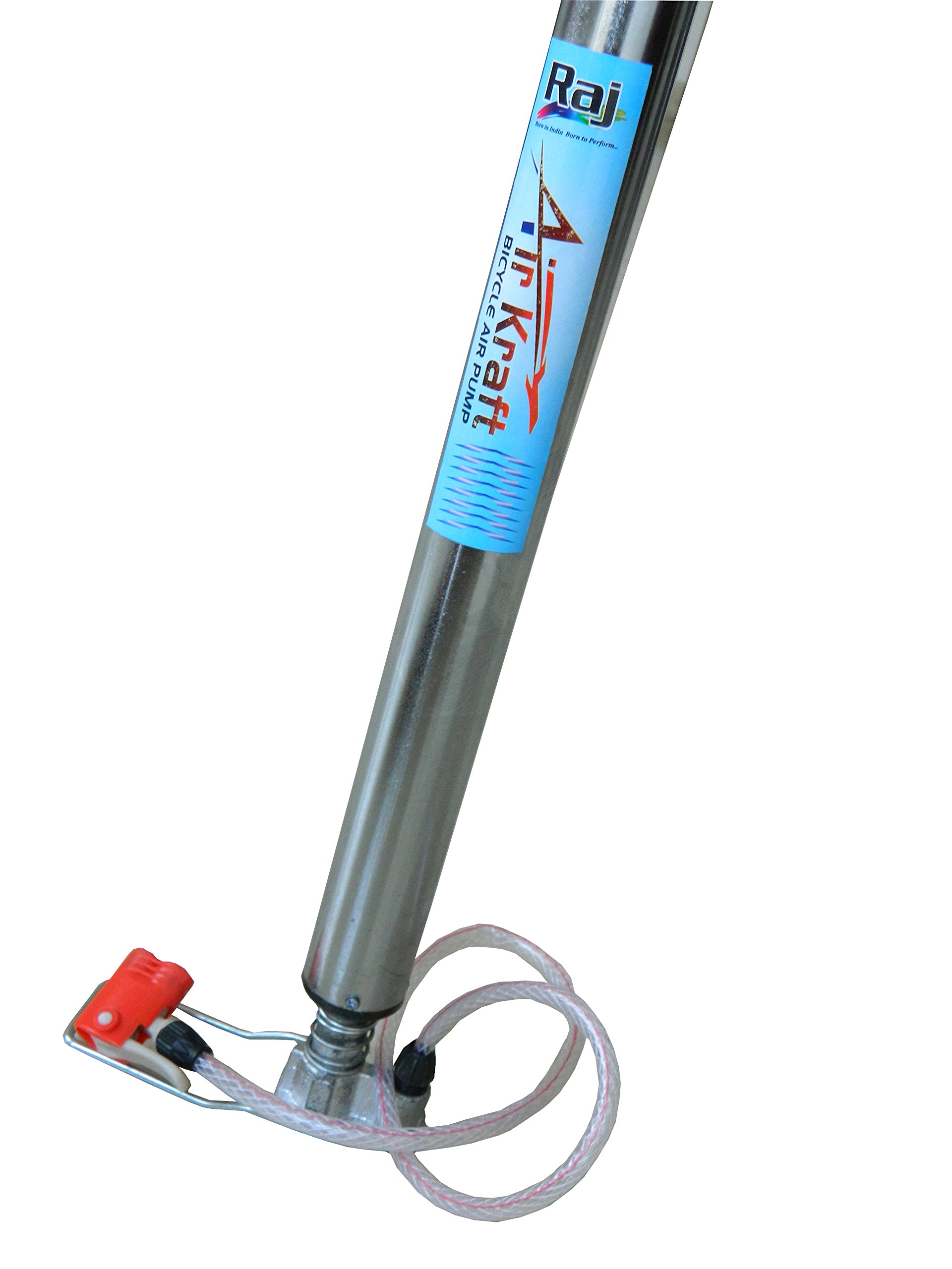 Raj Airkraft High Pressure Alloy_Steel Air Pump for Car Bike Bicycle Motorcycle Ball and Inflatable Furniture/Toys (Silver) Pack of 1 - Image 4