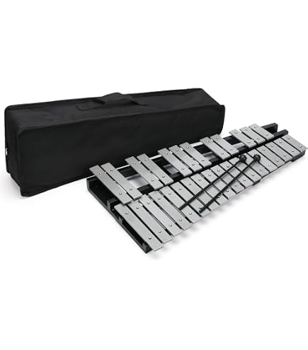 Costway Kit De Percussion Glockenspiel 30 Note Pliable Avec Baguettes En Bois,pad De Pratique à