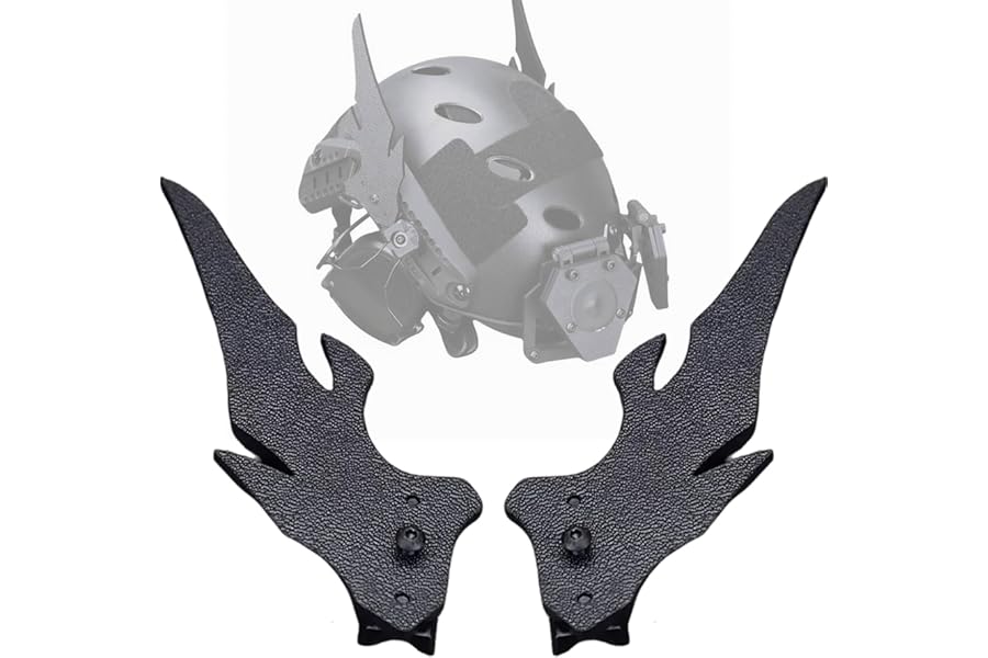 Futuristic Dragon Horn Tactical Helmet Decor, ABS Laser-Cut Side Rail Mounts for Airsoft Cosplay Events and Tactical Gear Personalization