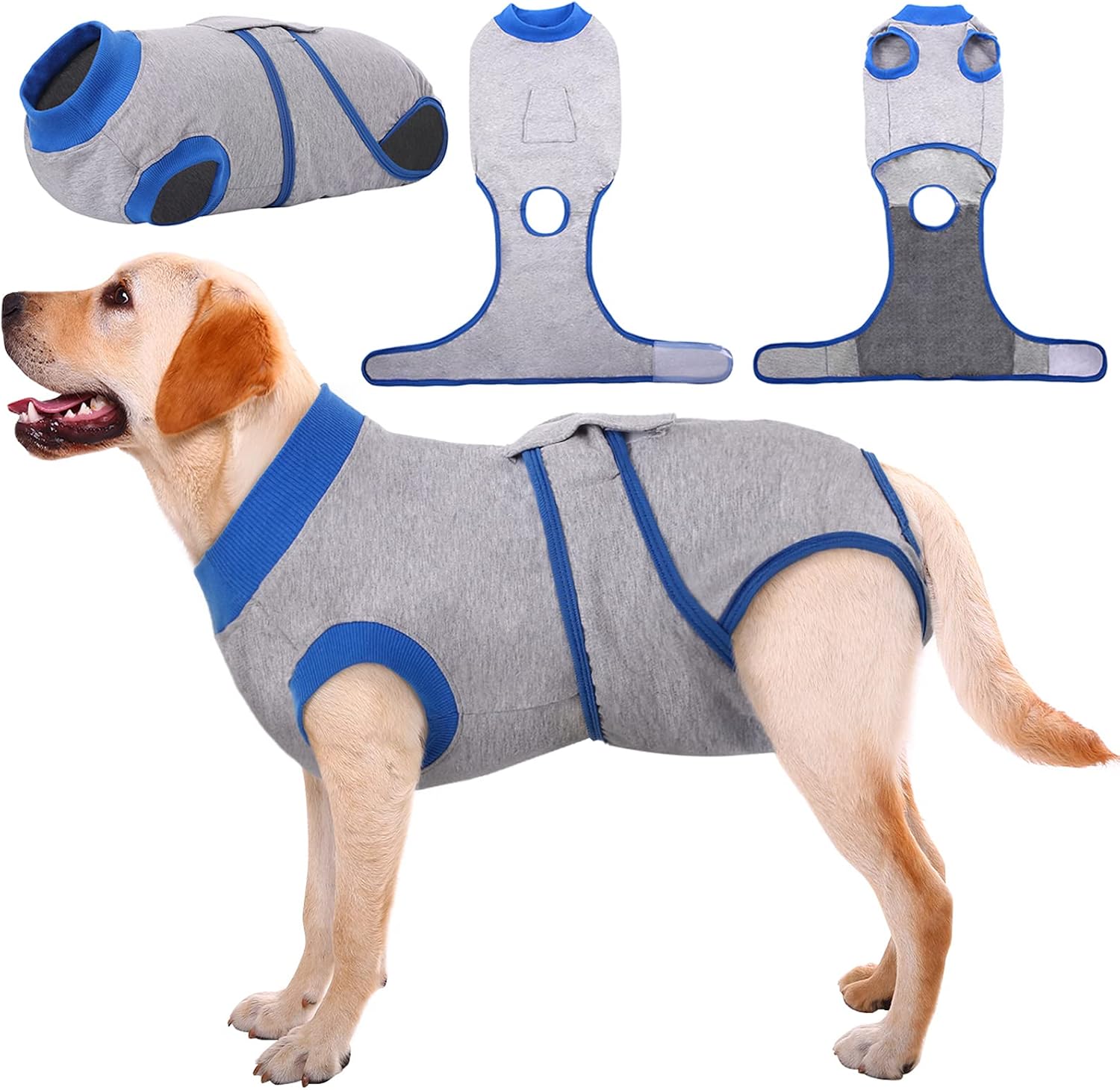 Kuoser Traje de recuperación de Perro para Hombre/Mujer, Camiseta para Cachorros después de la cirugía, Alternativa de Cuello electrónico para Mascotas pequeño, Mediano y Grande