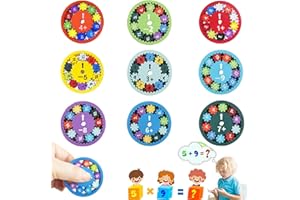 BAIEYE Zestaw 9 Matematycznych spinnerów Fidget, zabawki do dodawania i odejmowania dla dzieci, matematyczny spinner do gier łagodzący stres, poprawa interakcji rodzic-dziecko
