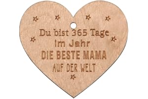 Spruchreif · Kleines Naturherz mit Gravur · Hängeornament · Dekohänger · Geschenkanhänger · Holzherz · Geschenk Mama · Muttertag DU BIST 365 Tage IM Jahr...