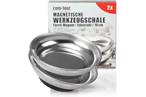 com-four® 2X Bol magnétique pour l'atelier - Bol pour vis et Outils - Bol magnétique pour Accessoires d'atelier (2 pièces - Ø 10cm)