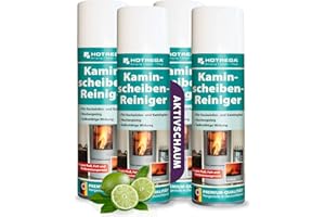 ‎HOTREGA HOTREGA Kaminscheibenreiniger 4x 300ml | Selbsttägiger Kaminglasreiniger | Löst Ruß, Rauchharz & Fett selbsttätig und rückstandsfrei