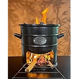 EARTHFIT ARJUN Portable Wood Camping Stove/Portable Outdoor Cooking Biomass Stove (Black),Stainless Steel