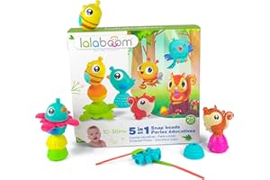 Lalaboom - Jouet d’Eveil Educatif - Coffret Animaux de la Forêt 25 Pièces - Perles et Accessoires à Assembler Premier âge - Jeu de Construction Formes et Couleurs - Evolutif 10 mois - 3 ans, BL320