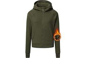 MoFiz Donna Sport Felpa con Cappuccio Fitness Jogging Yoga Outdoor Felpa Tinta Unita Giacca Corta con Fori per i Pollici