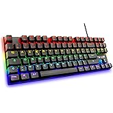 The G-Lab Keyz Mercury TKL Clavier Mécanique Gamer 87 Touches Filaire USB AZERTY Français, Rétro-Éclairage LED Multicolore - 