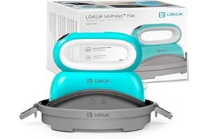 LOKLIK Impress Prensa térmica automática para personalizar gorras, sombreros de tela - prensa térmica - funciona con vinilo, sublimación, papel de transferencia térmica.