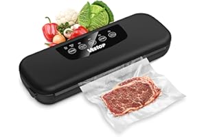 Veetop Macchina Sottovuoto per Alimenti Professionale Macchinetta Sotto Vuoto per Alimentare Secchi e Umidi Include 10 Sacchetti Sigillatrice