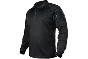 IDOGEAR Chemises De Combat Chemise Tactique à Manches Longues avec Coudières Chemises Militaires avec Poches Vêtements Airsoft Hauts