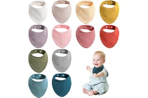 12 stycken haklappar baby – absorberande muslinhalsduk för nyfödda, småbarn, pojke, flicka
