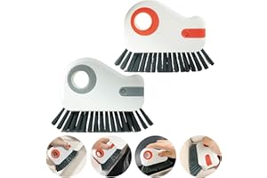 DAGESVGI Lot de 2 brosses de nettoyage 2 en 1 pour rainures et rainures - Outils de nettoyage de joints - Brosse de nettoyage à poils durs pour rail de porte coulissante, rebord de fenêtre, joint de fenêtre