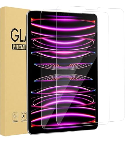 Pack De 2 Protections D'écran En Verre Trempé Pour IPad Pro 12.9" 2022, 2021, 2020, 2018 | Compatible 6ème, 5ème, 4ème, 3ème Génération | Résistance 9H