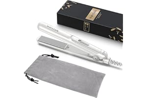 Wavytalk Mini Piastra per Capelli da Viaggio, Piastre per Capelli Corti, 190°C, Voltaggio Universale 100-240V, Bianco