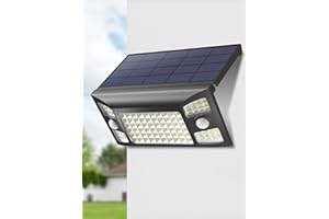 intelamp Outdoor Solar Lights, Solar Security Lights Outdoor Motion Sensor 1300LM 270° Wide Angle Solar Powered Lights 6500Kevin Waterproof Solar Wall Light for Front Door, Yard, Garage, Garden