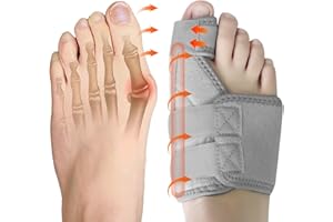 Ruilaibao Bunion Corrector Big Toe Straightener for Women and Men Bunion Splint for Big Toe Pain Relief Bunion Support for Day Night Foot Pain Relief (Gray, right)