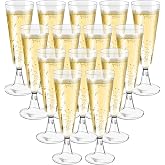 Behiruch 50 Plastic Champagne Glasses, 160 ml Reusable Cava Glasses | Plastic Champagne Glasses for Cocktails, Wine, Desserts