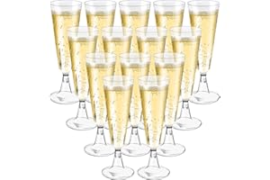 Behiruch 50 Pièces Flûtes à Champagne Transparent, Verres à Champagne en Plastique Élégantes Reutilisables, 160ml Gobelet Verre à Bière Vin Cocktail pour Fêtes, Mariages, Noël