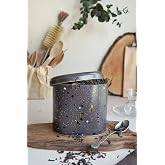 EVLE-Er004-8g Terrazzo Brown Desenli Oval Metal Saklama Kabı 11x15 Cm (Terrazzo Brown)