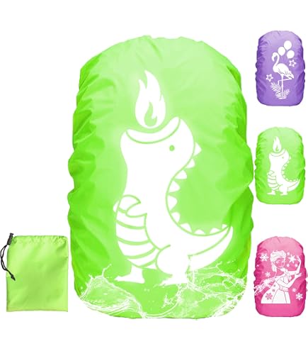 Frelaxy Copertura Antipioggia Per Zaino Alta Visibilità - Impermeabile 100%, Ultraleggera, Con Strisce Riflettenti E Cinghie Regolabili, Per Escursionismo E Viaggi (Taglie S-XXL, 15-90L)