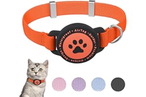 JIARUI Airtag Cat Collar, Stretchy Kitten Collar with Apple Air Tag Holder, Lightweight and Comfortable, Ultra Elastic GPS Cat Collars for Cats Kittens and Puppies, 7.5-12.5 Inch
