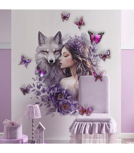 Wandtattoo Wolf In Braun – 56 X 91 Cm, Selbstklebend, Für Wohnzimmer & Schlafzimmer