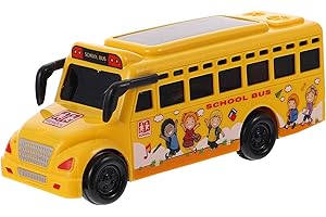 jojofuny Scuolabus Giocattolo Tirare Indietro Il Tempo di Gioco Yellow del Giocattolo di Attrito Veicoli Alimentati con Lampeggiante Luci E Suoni per I Bambini del Bambino