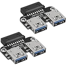 Adaptateur Double Port USB 3.0 WLGQ - Transforme Un Connecteur De Carte Mère En 2 Ports USB Externes
