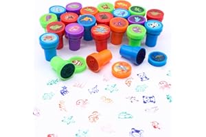 ZOCONE 30 Pcs Kids Assorted Stampers Kit, Cute Carton Animal Kids Stamps Dinosaur Self Ink for Kids Party Bags Filler Teacher Stamps Birthday Gift