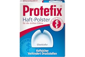 Protefix Lot de 30 coussinets de dentier pour la mâchoire supérieure en Natriumalginat Blanc, Prothèses dentaires