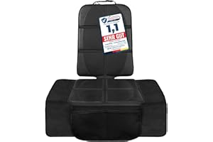 ‎LIONSTRONG LIONSTRONG® Kindersitzunterlage Autositzschoner [ISOFIX GEEIGNET] - wasserabweisender Polyester Stoff schwarz - Sitzschutz Sitzschoner Auto Kindersitz - universell kompatibel - Schwarz
