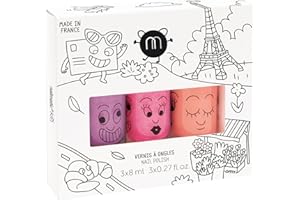 Nailmatic Kids Coffret Vernis Enfant Paris - 3 Vernis à L'Eau Enfant Flashy - Maquillage Enfant dès 3 ans - Vernis Enfant Fille Non Toxique - Manucure enfant - Vernis Néon Nacré