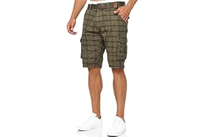 Indicode Uomini Monroe Cargo Shorts | Bermuda Pantaloncini Cargo Inclusa Cintura in Cotone