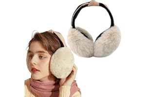 FSMILING Winter Ear muffs Women Warm Fluffy Earmuffs Adjustable Foldable Outdoor Ear Warmers For Women Girls Men，1pack/2pack