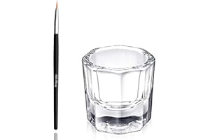 GLAMIFIED , GLAM Glamified, glam Crystal Clear Acrylic Liquid Powder Glass Dappen Dish Glass Cup Tint Lash Brush + Dappen Mixing Dish | Eyelash Eyebrow Tinting Tint (Tint Brush + Dappen Dish)