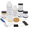 LIFVEAN Epoxy Countertop Paint Refinishing Kit, Kitchen Bathroom Glossy Coating for Marble, Granite, Laminate, Ceramic Tile, Cover 40 sq.ft, Black Crystal