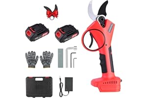 PURELUXE Cordless Electric Pruning Shears 40 mm: High-Performance Shears with 24V 2-Pack 2000mAh Batteries for Precision Gardening, Tree Care, and Landscaping