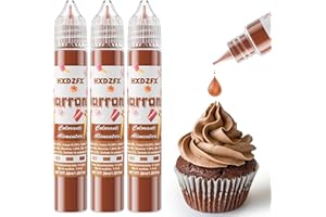 HXDZFX Colorante Alimentare Marrone - 30ml×3 Flaconi Coloranti Alimentari Concentrato Liquido per La Decorazione di Torte, I Dolci, Dolciumi, I Macaron, La Glassa, La Cottura e La Cucina