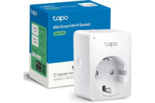 Tapo P100 - Enchufe Inteligente WiFi, Programa Horarios, Control App/Voz | Programa Horarios y Temporizadores. Modo Ausente. Control App Tapo. Control Voz Alexa/Google. Fácil Configuración.