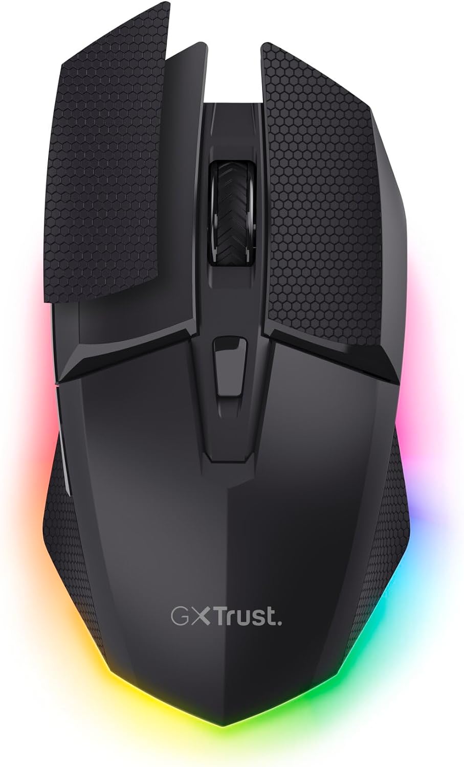 GXTrust 122 Felox+ Ratón Inalámbrico Gaming Bluetooth + 2.4GHz, Batería de 40h, 12K dpi, Iluminación LED Multicolor, 6 Botones, Ratón Gaming para Portátil, PC, Windows con USB-A Receptor, Negro